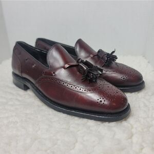 Vtg Johnston & Murphy Presidents Collection Sz 7.5 Tassel Loafers Brown Leather